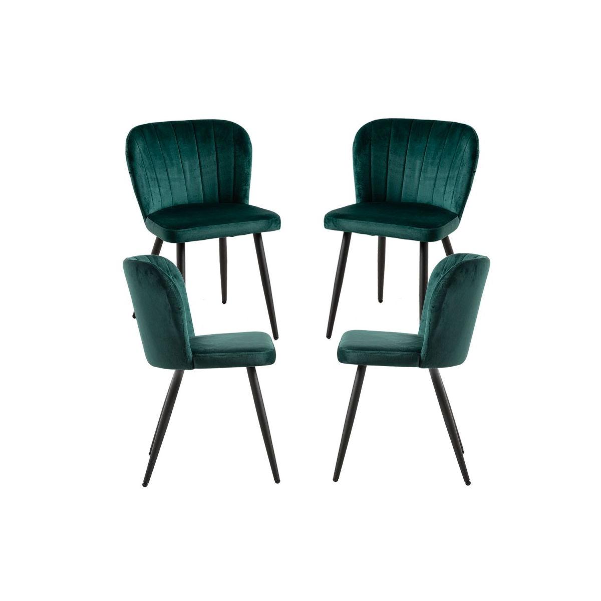 Regalos Miguel - Packs Sillas Comedor - Pack 4 Sillas Luk Terciopelo - Verde