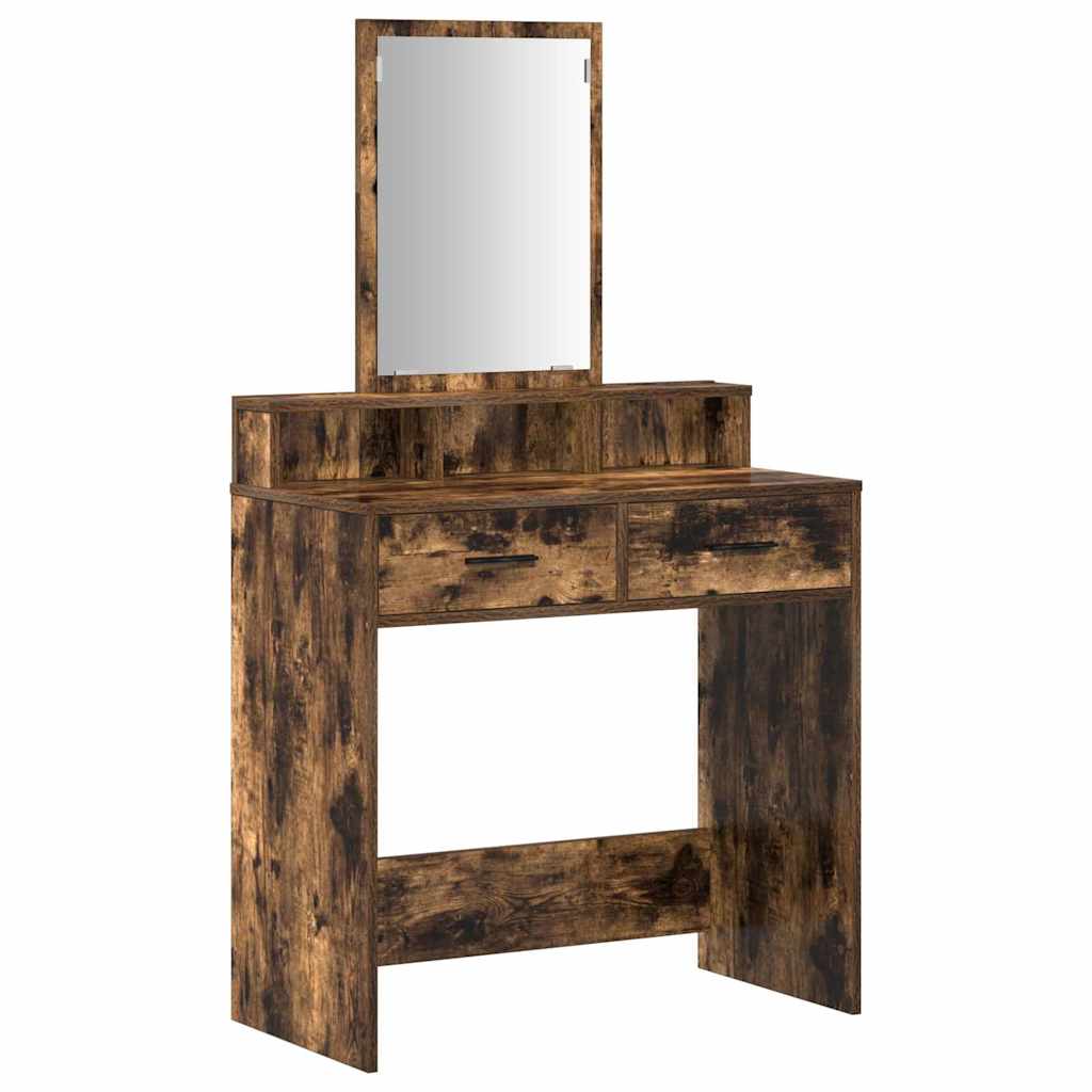 vidaXL Mesa Tocador con cajón Roble ahumado 79 x 41 x 140 cm