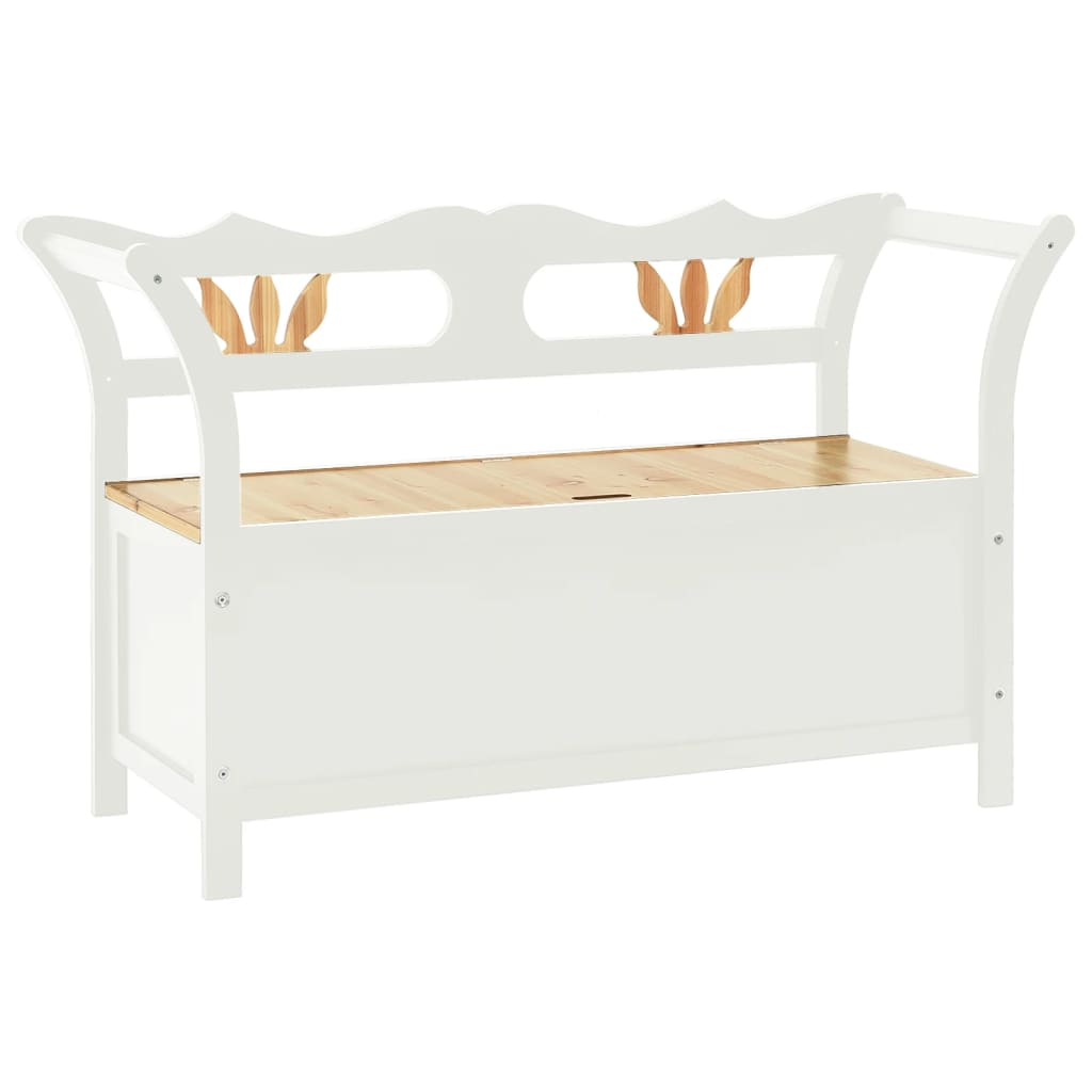 vidaXL Banco madera maciza abeto blanco 107x45x75,5 cm