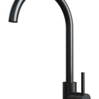 Teka - Grifo de cocina UNI 9310 desplegable con surtidor tipo C, altura máxima 36,5 cm, acabado negro para instalaciones y fontanería