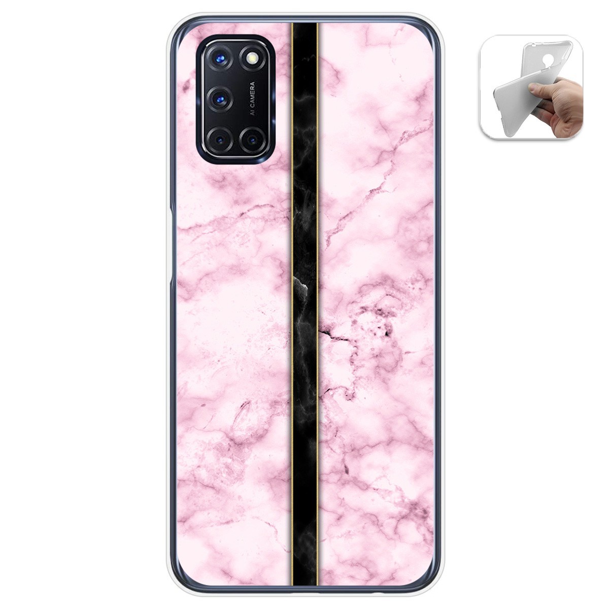 Tumundosmartphone Funda Gel Tpu para Oppo A52 / Oppo A72 diseño Mármol 04 Dibujos