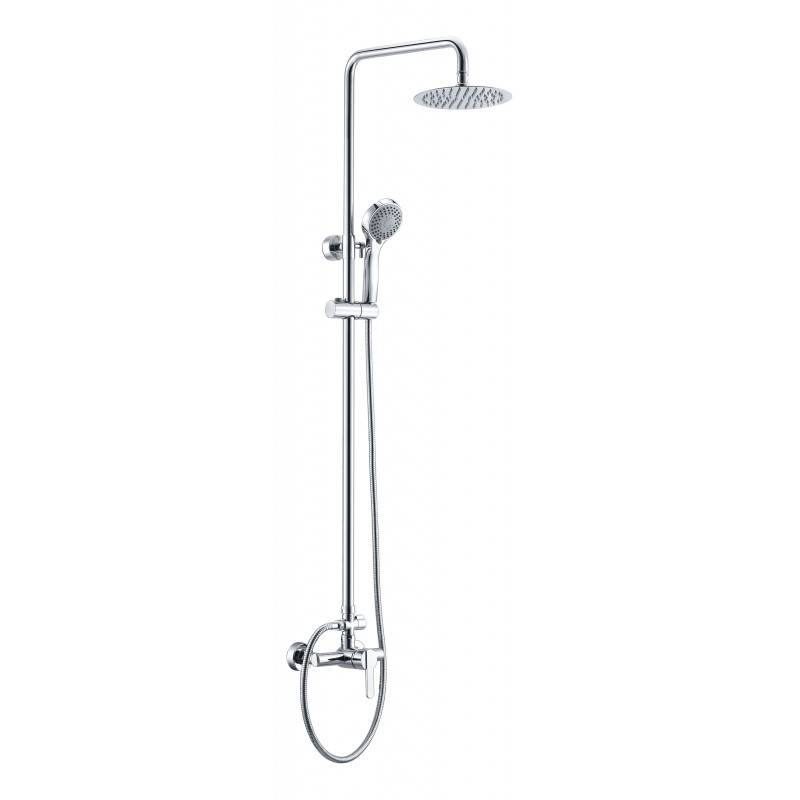 Imex BDR001 columna de ducha extensible 95-137 cm de acero inoxidable con rociador redondo