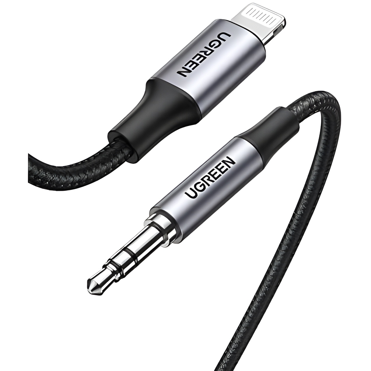 Cable Auxiliar Ugreen Mfi Certificado para Radio de Coche - Compatible con Iphone 14/14 Plus/14 Pro/se 2022/13 Pro Max/12 Mini/11/xr/xs - 1 Metro