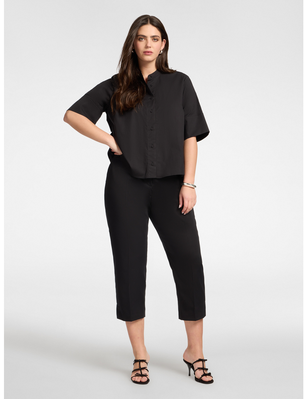 Elena Mirò - Pantalones rectos en raso stretch