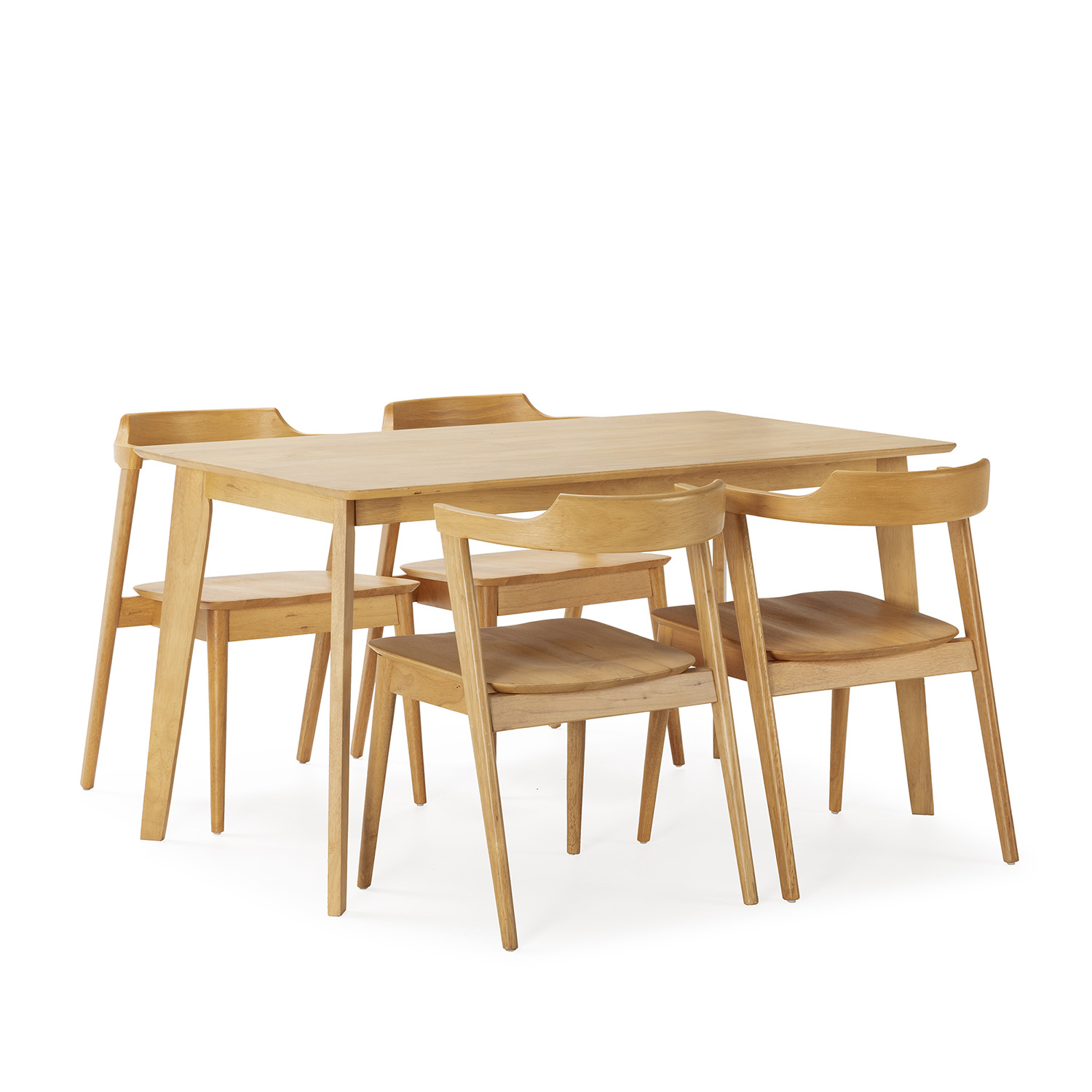 VS Venta-Stock Juego de mesa 140x80 cm y 4 sillas de comedor Venus
