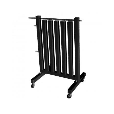 SOPORTE PARA PESAS DE VINILO CON RUEDAS Y BARRA SOFTEE
