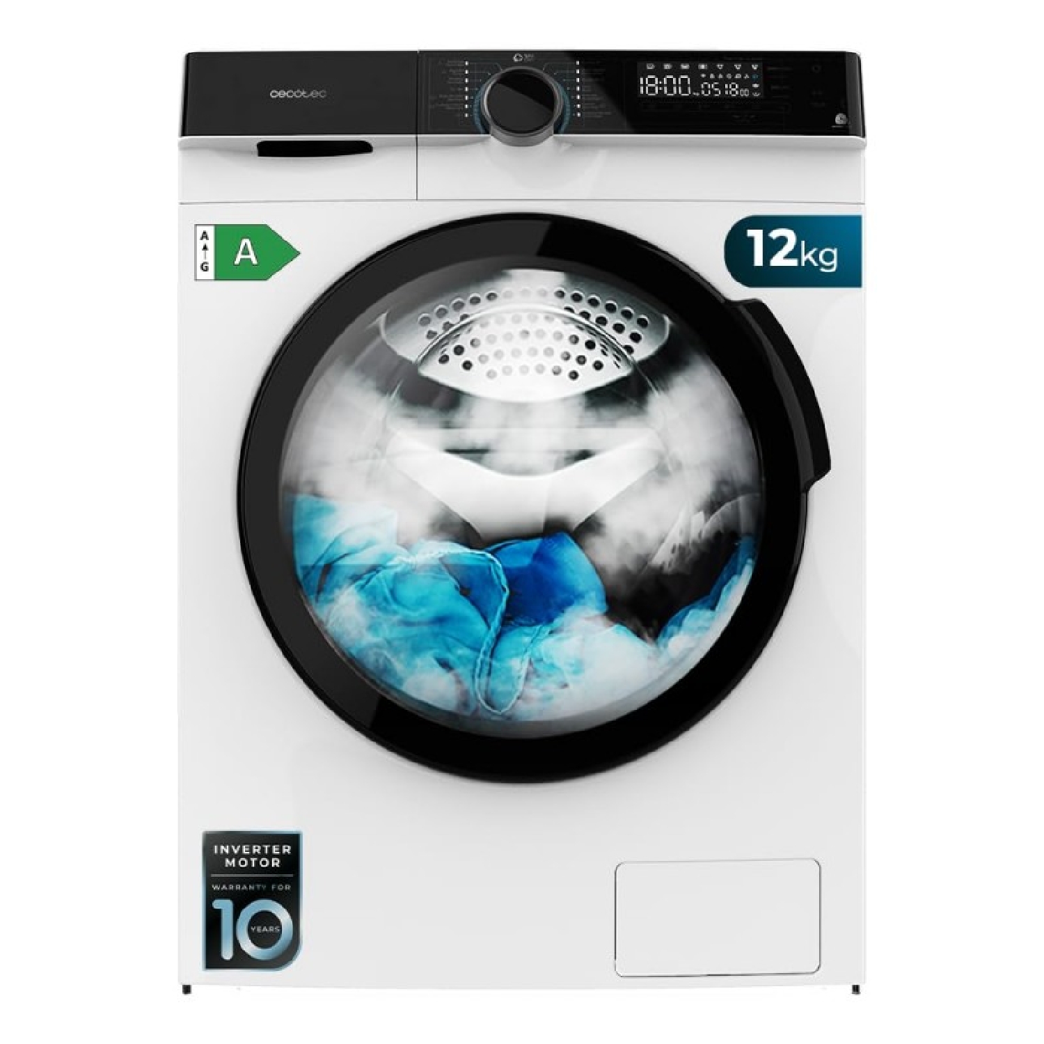 Cecotec Lavadora 12Kg de Carga Fronta Bolero DressCode 121000 A. 2000W, 1400 rpm Máximas Regulables, Certificación WoolMark