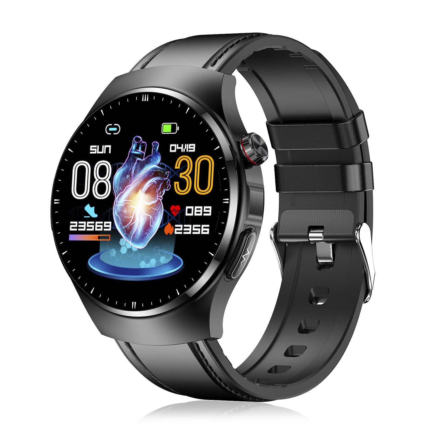 DAM. Smartwatch TK25. ECG , glucosa en sangre, ácido úrico y lípidos, IMC grasa corporal, temperatura, O2 y tensión. 5,4x1,2x4,7cm
