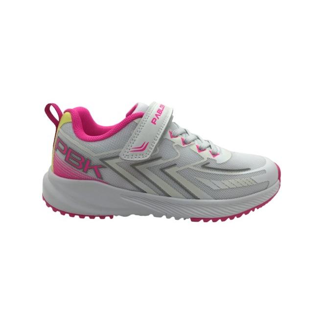 Zapatilla Deportiva Niña Pablosky 985507 en Blanco/Rosa: Durabilidad y Confort con Pisada Ultra-Cómoda y Suela Antideslizante para Aventuras Seguras. Materiales de Alta Calidad, Forro Transpirable y C