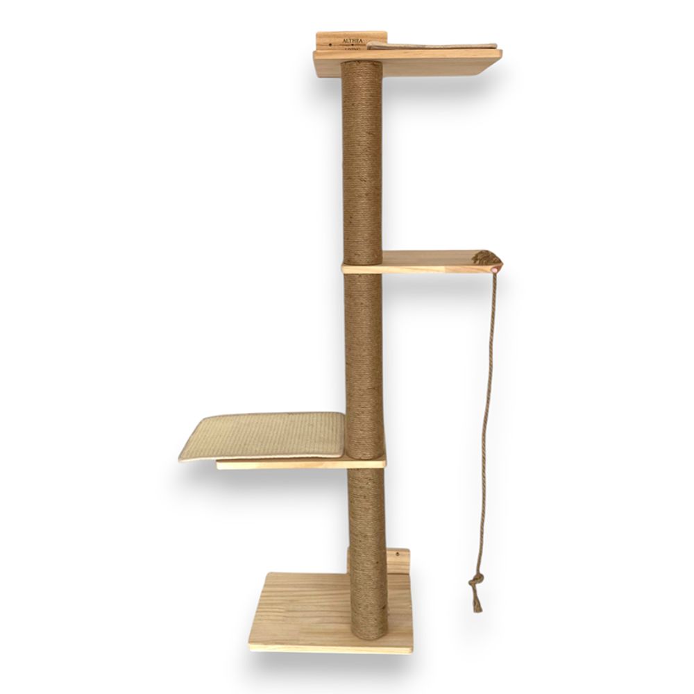 Árbol Rascador para Gatos Salina 127 cm · Torre de Actividad de Suelo o Pared con Plataformas, Yute y Sisal · Rascador Vertical Estable · Althea Living