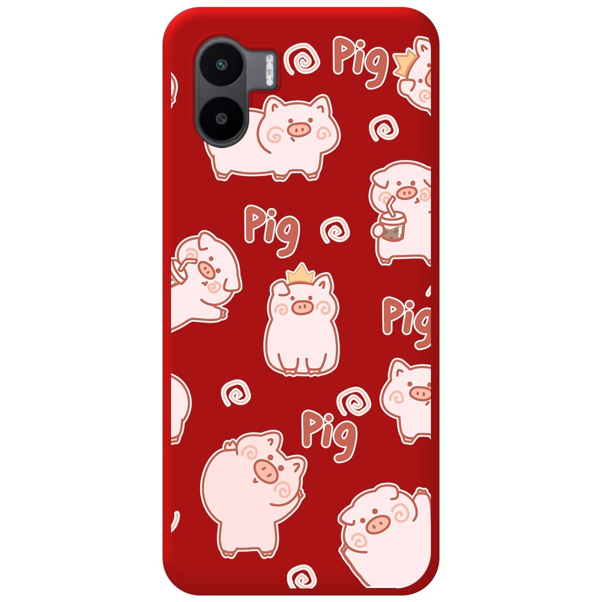 Funda Silicona Líquida Roja para Xiaomi Redmi A1 diseño Cerdos Dibujos