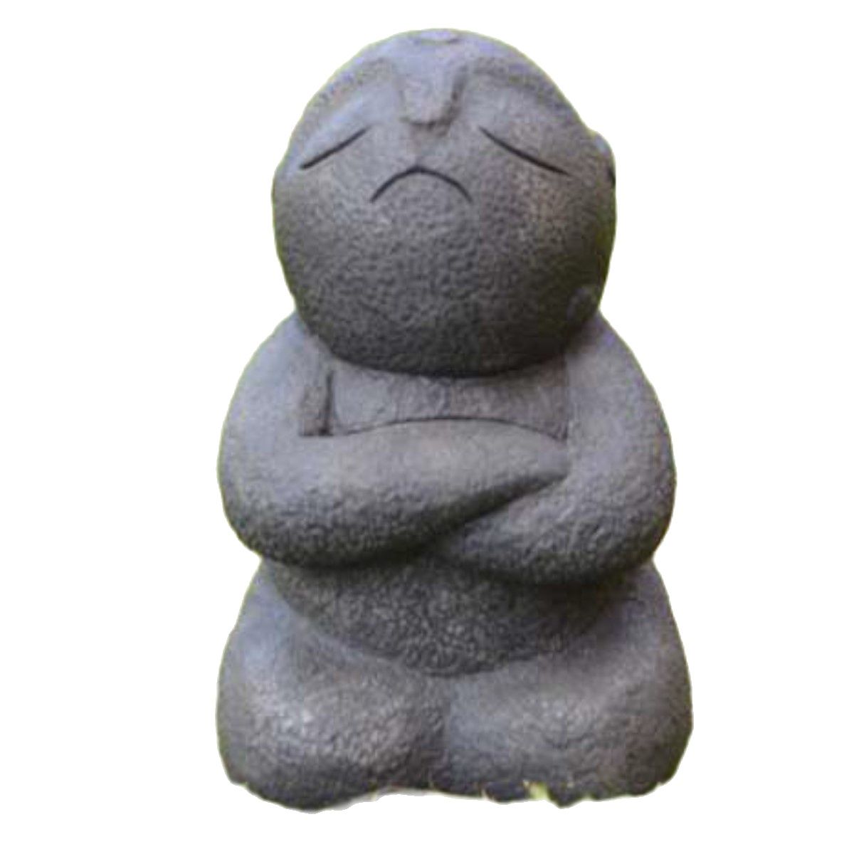 Figura Japonesa Jizo Enfadado de Piedra Artificial 16x20cm - Marca AnaParra, Escultura para Jardín y Exteriores