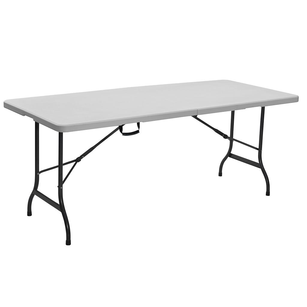 Cofan Mesa Plegable Rectangular con bloqueo de seguridad | Color: Blanco | Medidas desplegada: 180 x 70 x 72 cm