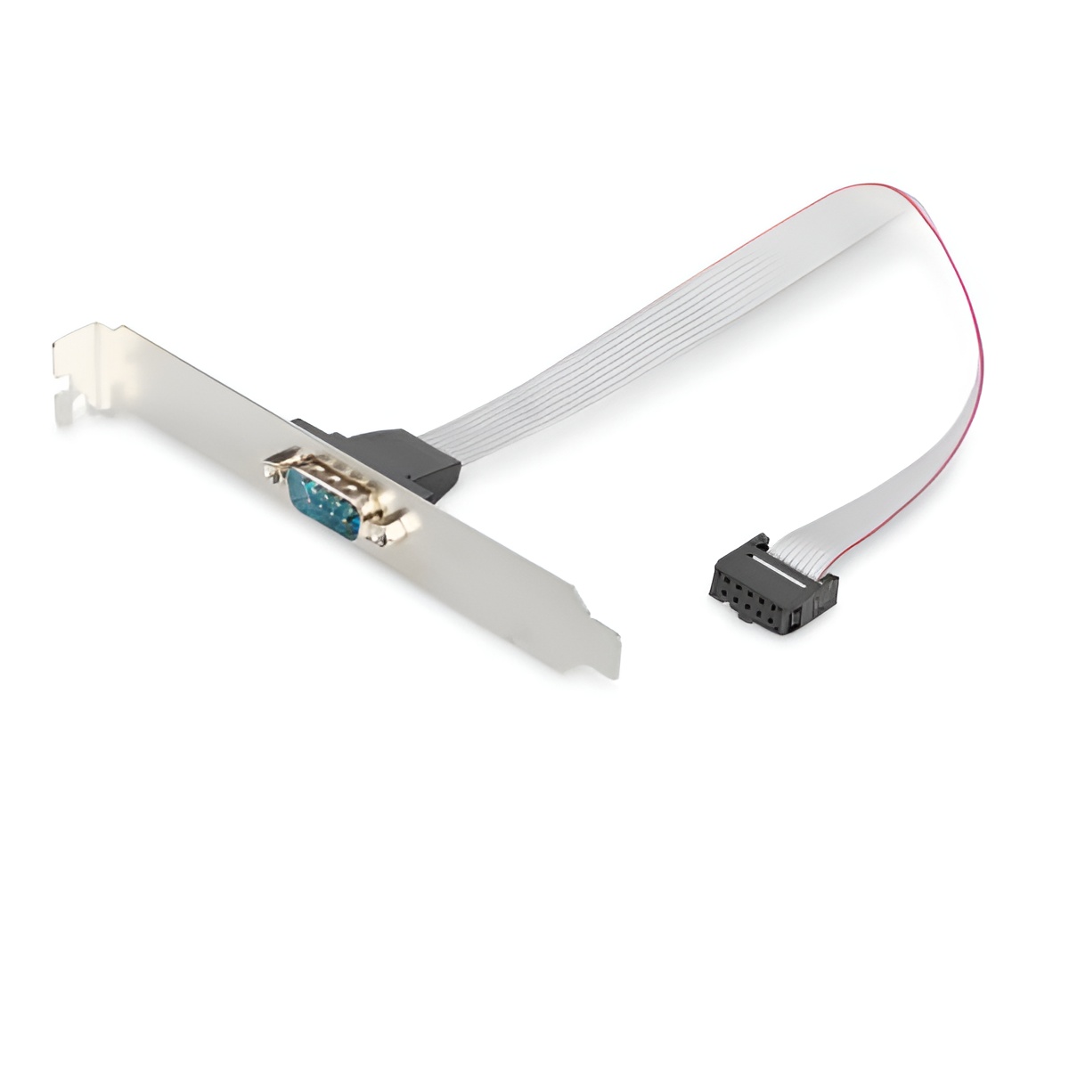 Puerto serie DIGITUS Soporte de ranura - Cable adaptador - IDC de 10 pines a D-Sub 9 - Enchufe a enchufe - Cable plano.