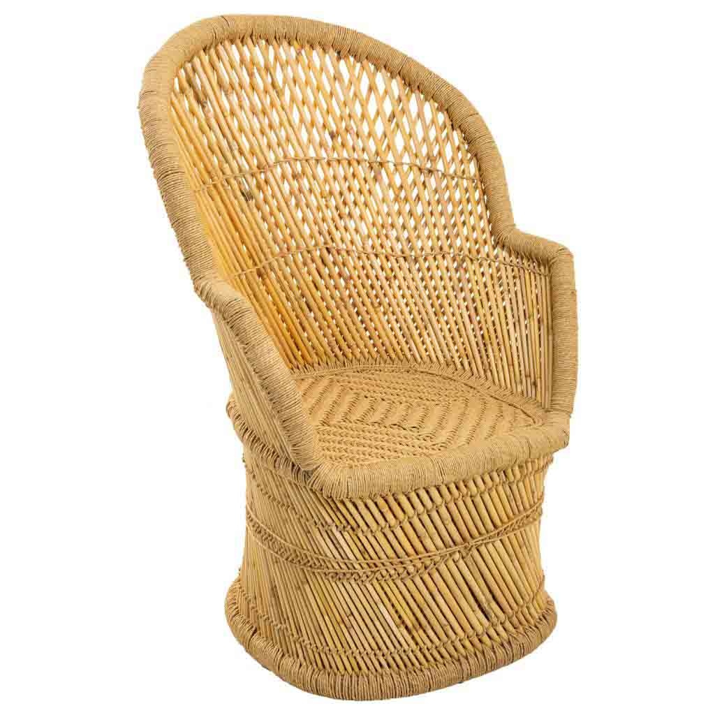 Wonderlust Deco - Sillón redondo de bambú marrón 69x50x109 Marrón 69x50x109h cm