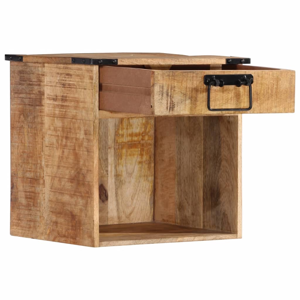 Vidaxl Mesita de Noche de Madera Maciza de Mango 40x30x37 Cm