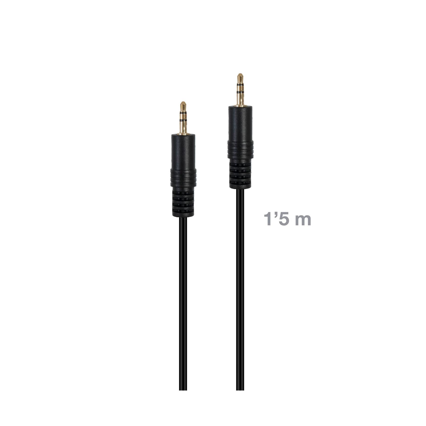 FONESTAR JACK-MM-1-5 Negro / Cable de señal de audio Jack 3'5 mm macho a Jack 3'5 mm macho