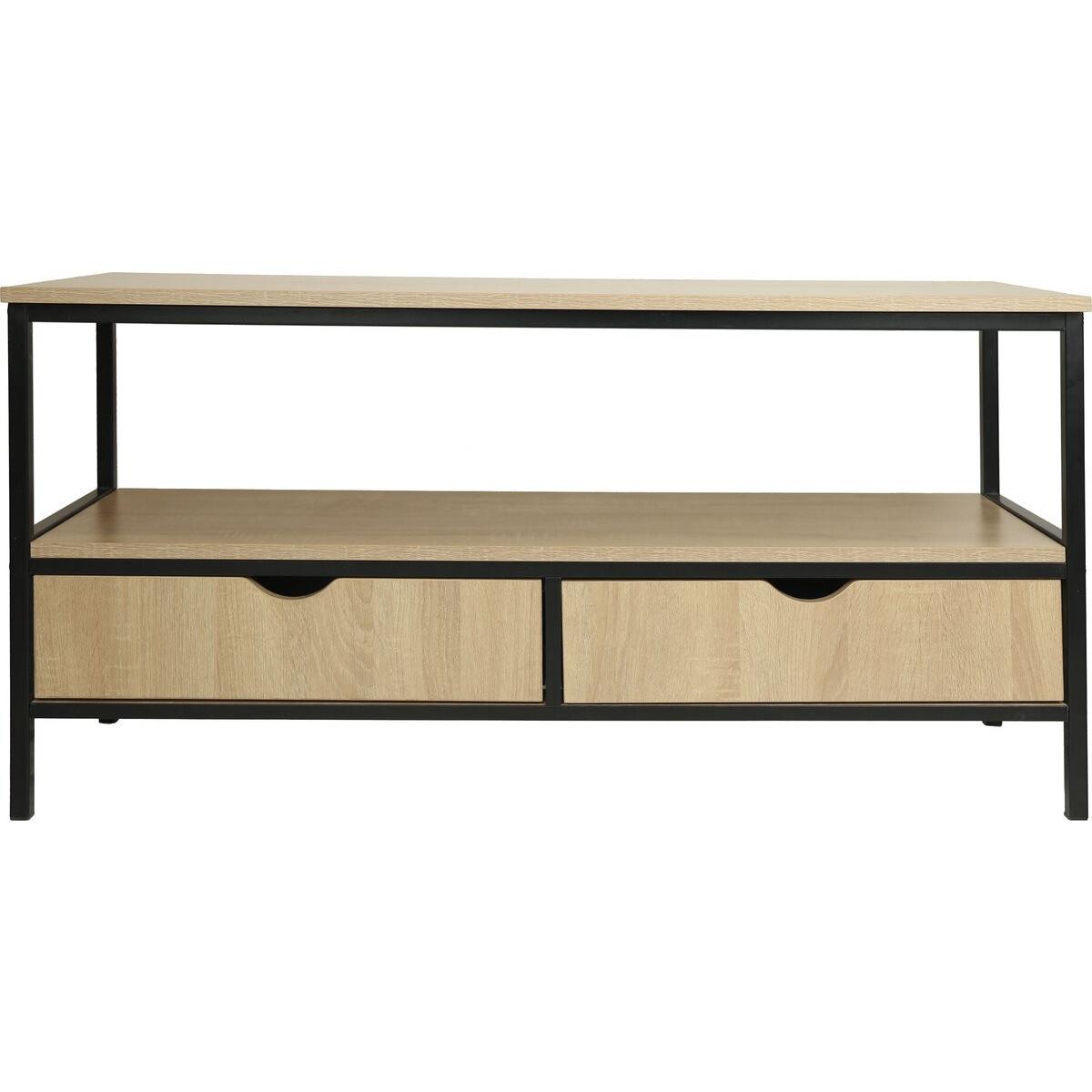 Habitat y Jardin - Mueble de TV estilo industrial con cajón "Detroit" - 113 x 40 x 55 cm - Beige