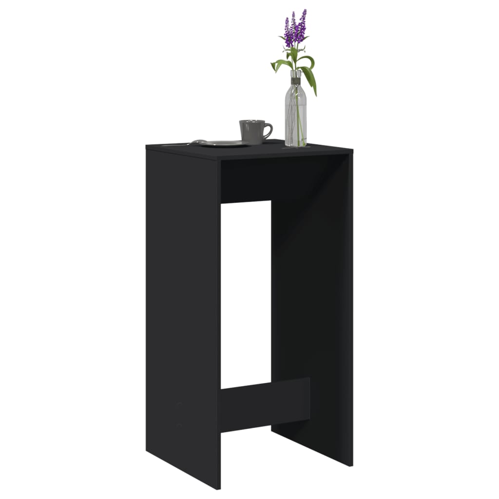 vidaXL Mesa alta de bar madera de ingeniería negra 51x50x103,5 cm en color Negro/Madera antigua/Roble Sonoma y más | estructura resistente ideal para salón dormitorio o estudio