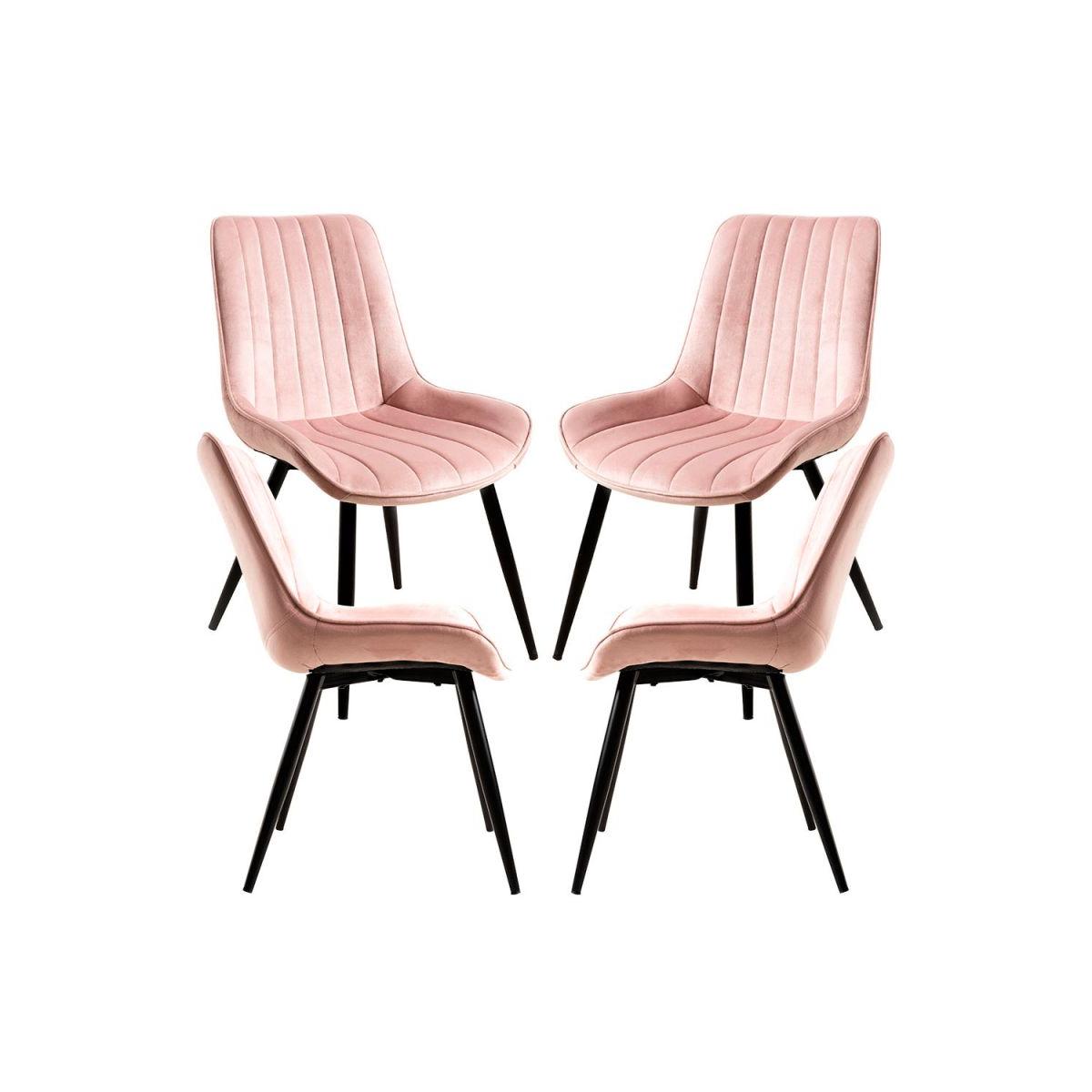 Regalos Miguel - Packs Sillas Comedor - Pack 4 Sillas Lene Terciopelo - Rosa