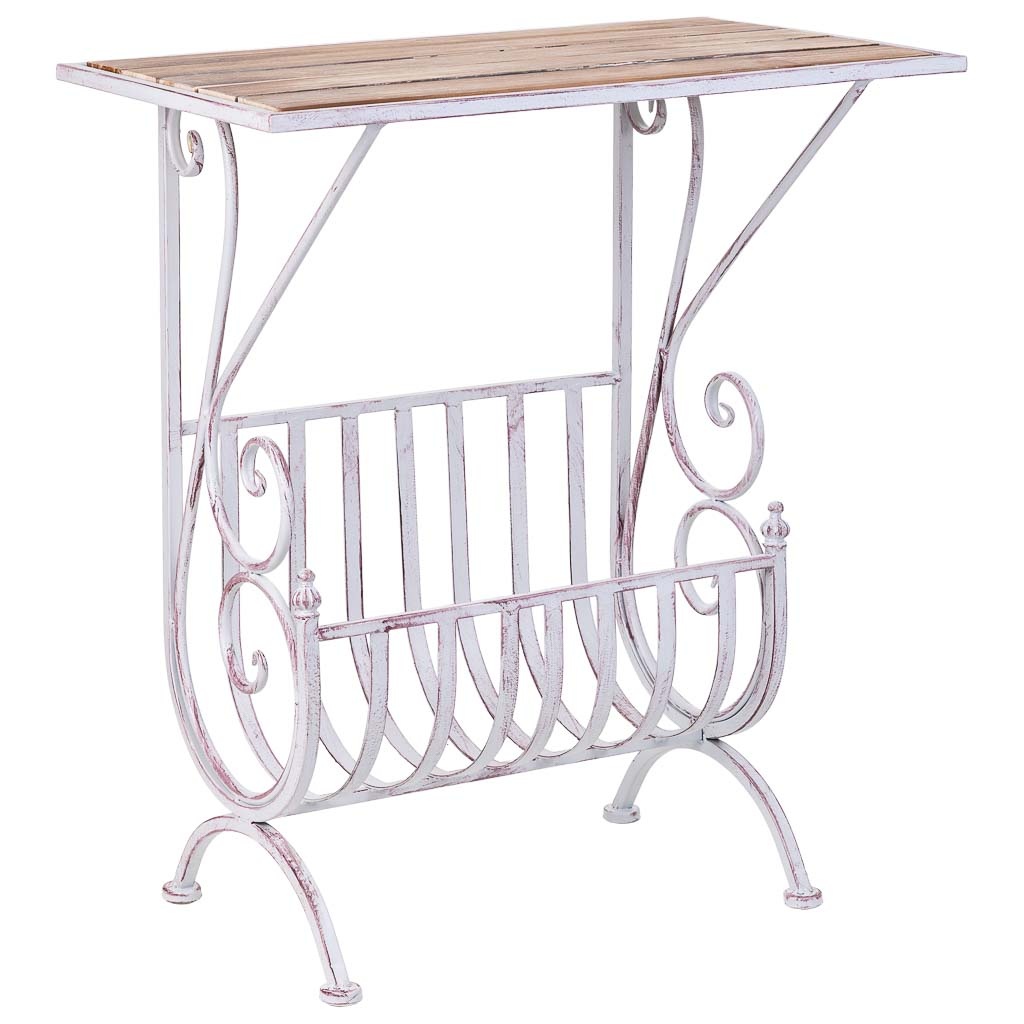 Wonderlust Deco - Mesa auxiliar blanco, 60x36x70h cm Gris 60x36x70h cm