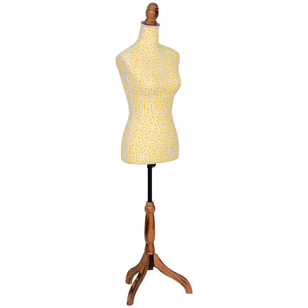 Wonderlust Deco - Maniquí de madera y espuma con tela amarillo 37.5x24x168 cm Amarillo 37.5x24x168h cm