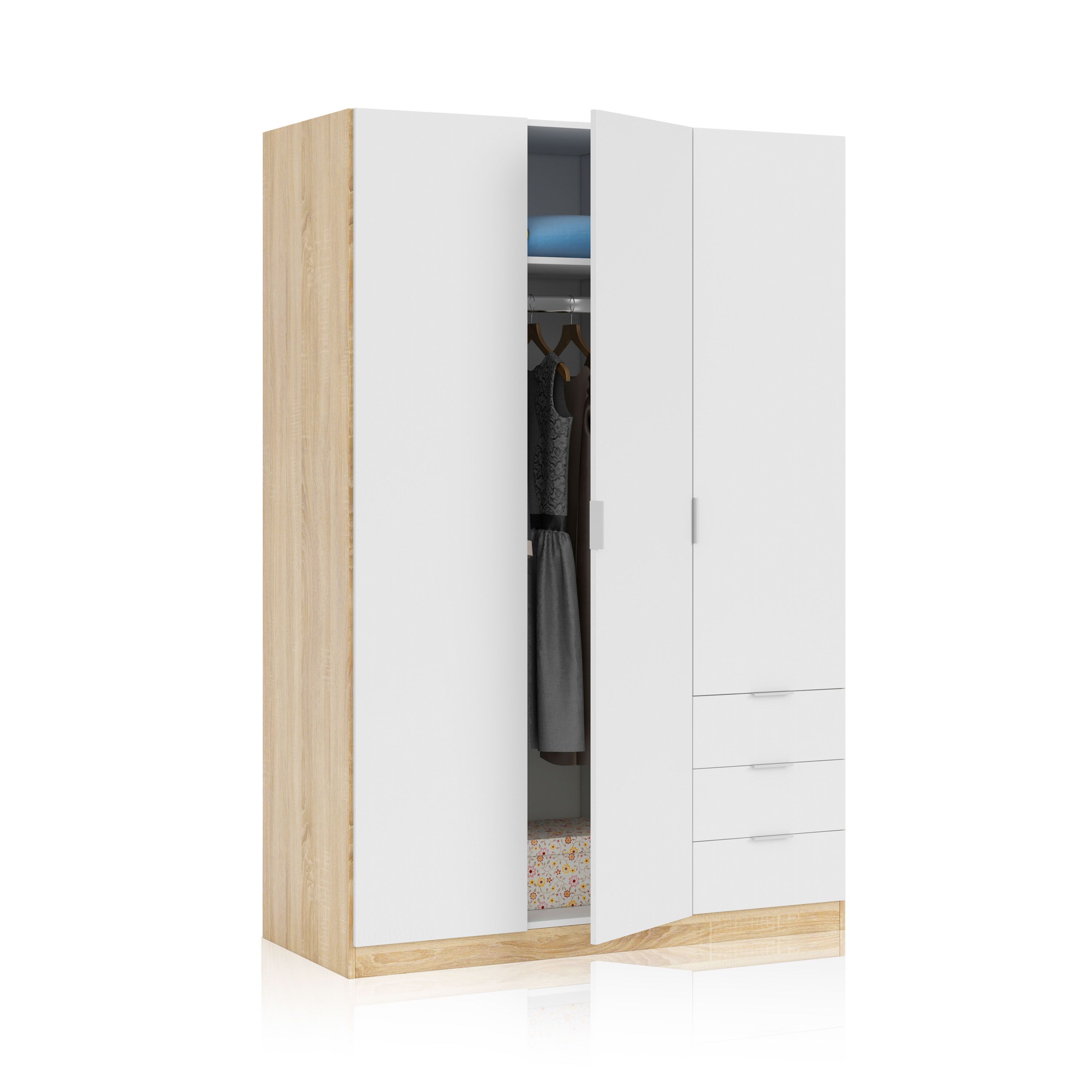Habitdesign -Armario Hexa 3 puertas 3 cajones