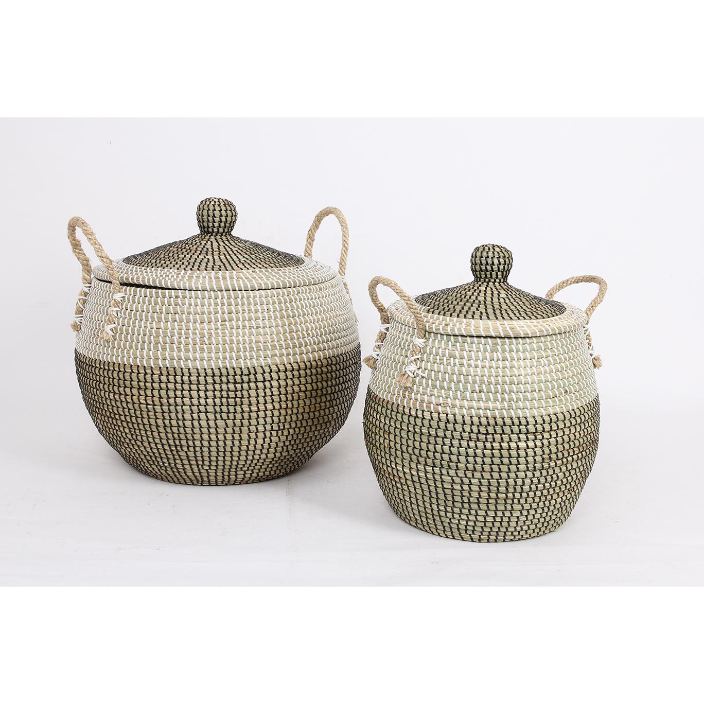 CESTA SET 2 SEAGRASS 45X45X48 BLANCO LD214444 - EL MEJOR COMPLEMENTO PARA TU HOGAR FIJALO