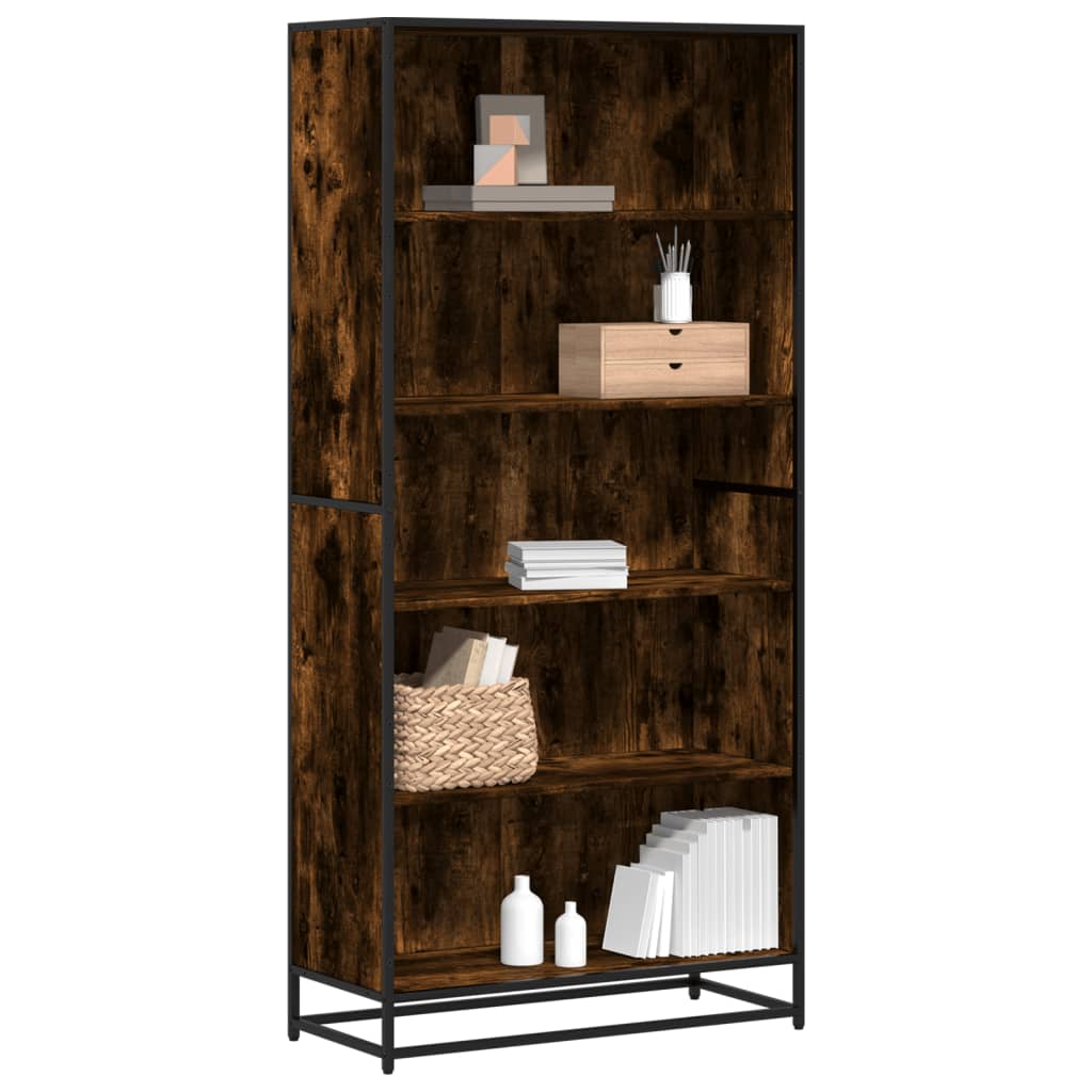 vidaXL Estantería de madera de ingeniería 80,5x35x170,5 cm en color Gris sonoma/Roble Sonoma/Negro y más | almacenamiento funcional diseño moderno para baño dormitorio sala