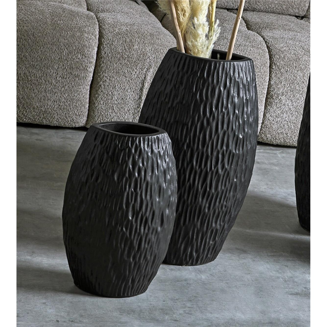 Jarron ceramica pleny text. colmenilla negro 60 cms. s/2 33x20x60 cms. El mejor complemento para tu hogar.