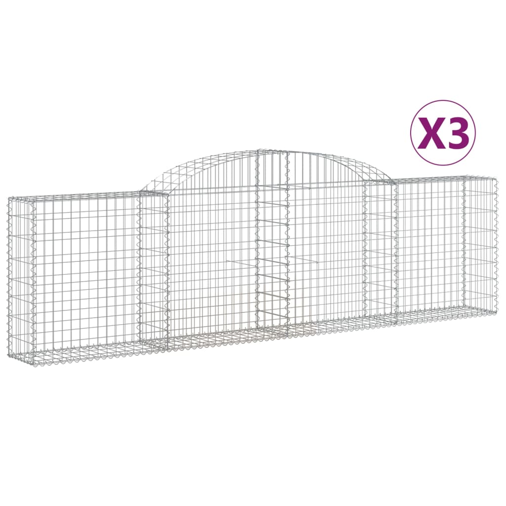 Vidaxl Cestas de Gaviones de Hierro Galvanizado - Pack de 3 Unidades