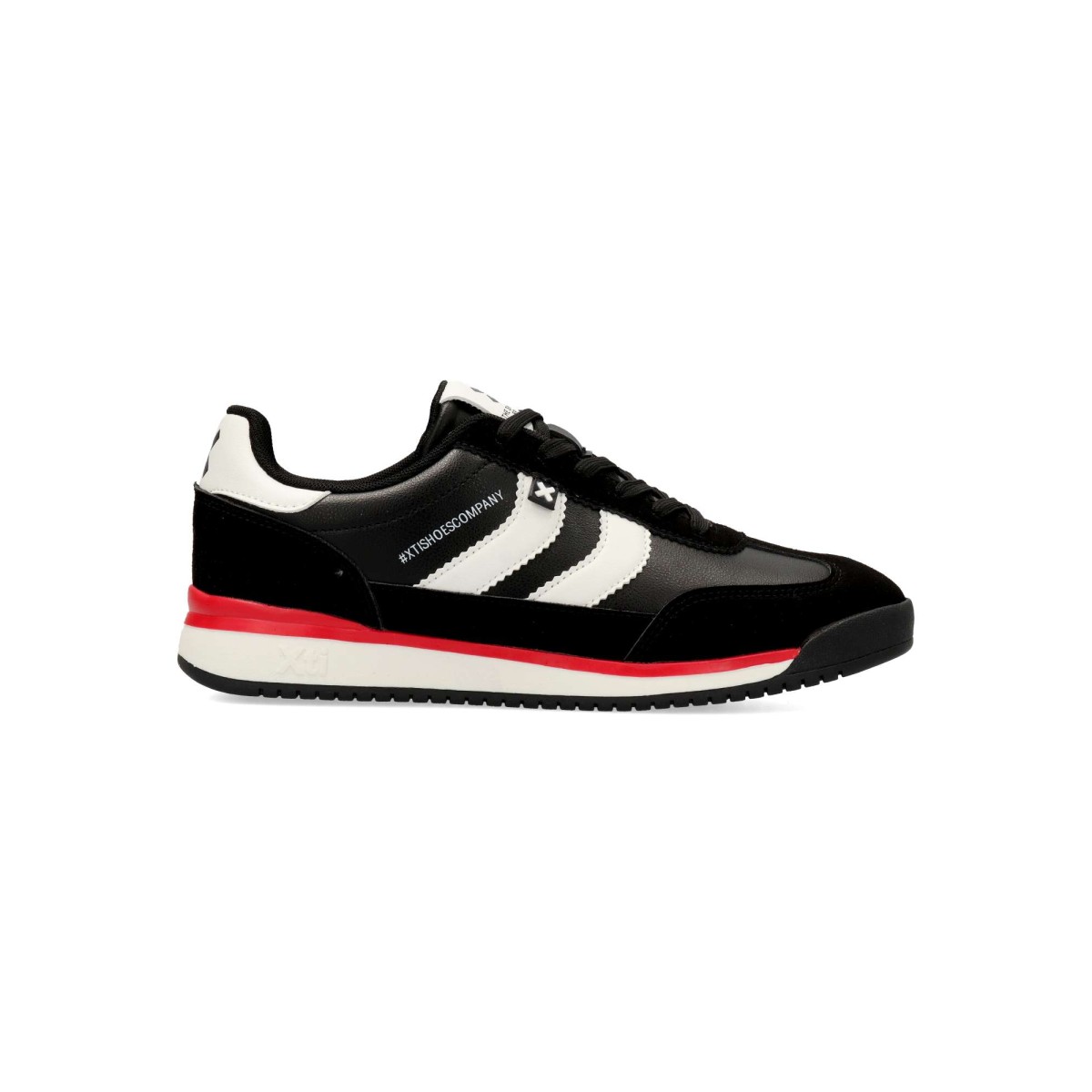XTI - Zapatillas sneakers casual vegano para hombre, fabricadas en material que imita la piel y textil, suela antideslizante de goma y plantilla acolchada extraíble