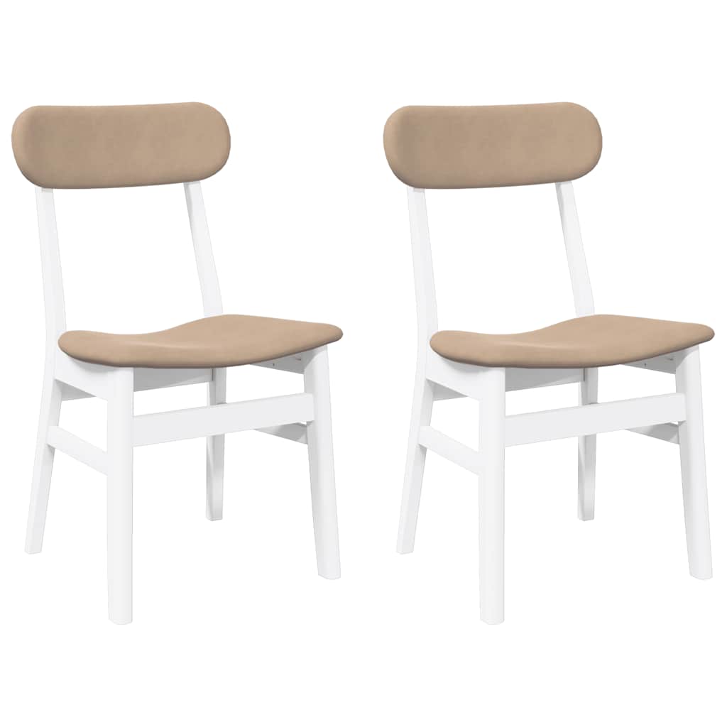 vidaXL Sillas de comedor 2 unidades madera maciza de caucho en color Natural/Blanco/Marrón y negro y más | cómodas modernas ergonómicas para comedor cocina salón hogar