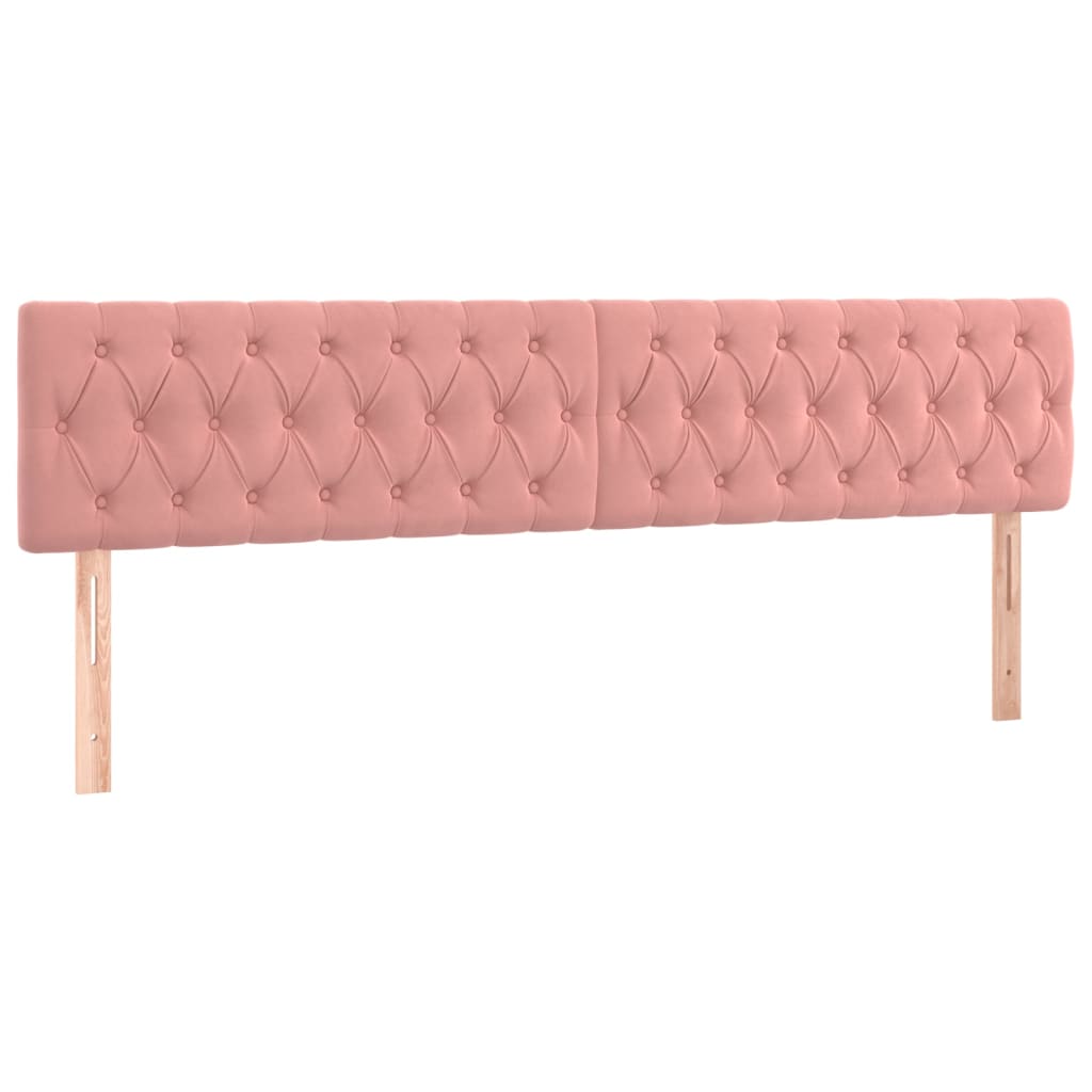 vidaXL Cabecero con LED de terciopelo rosa 200x7x78/88 cm