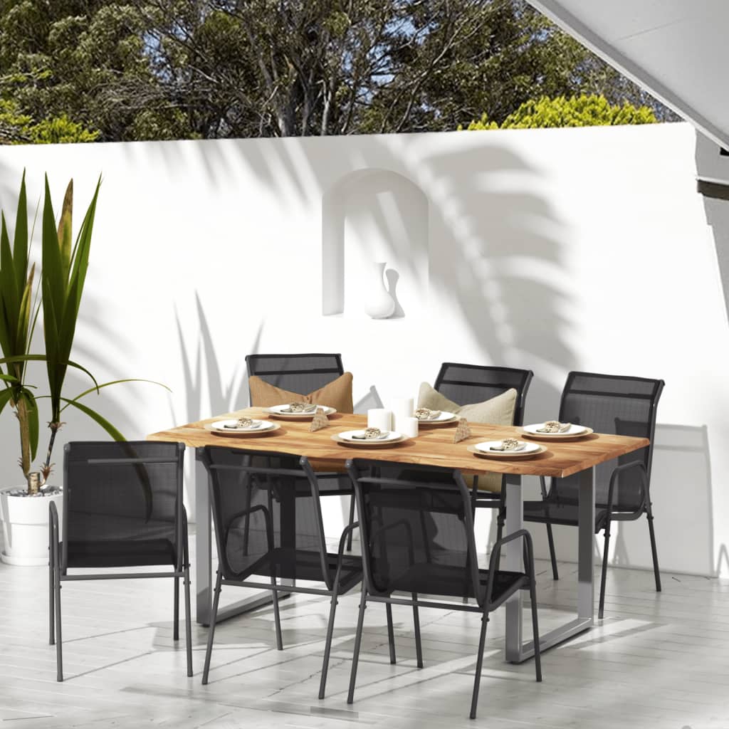 vidaXL Sillas de jardín acero y textilene negro Set de 2/4/6