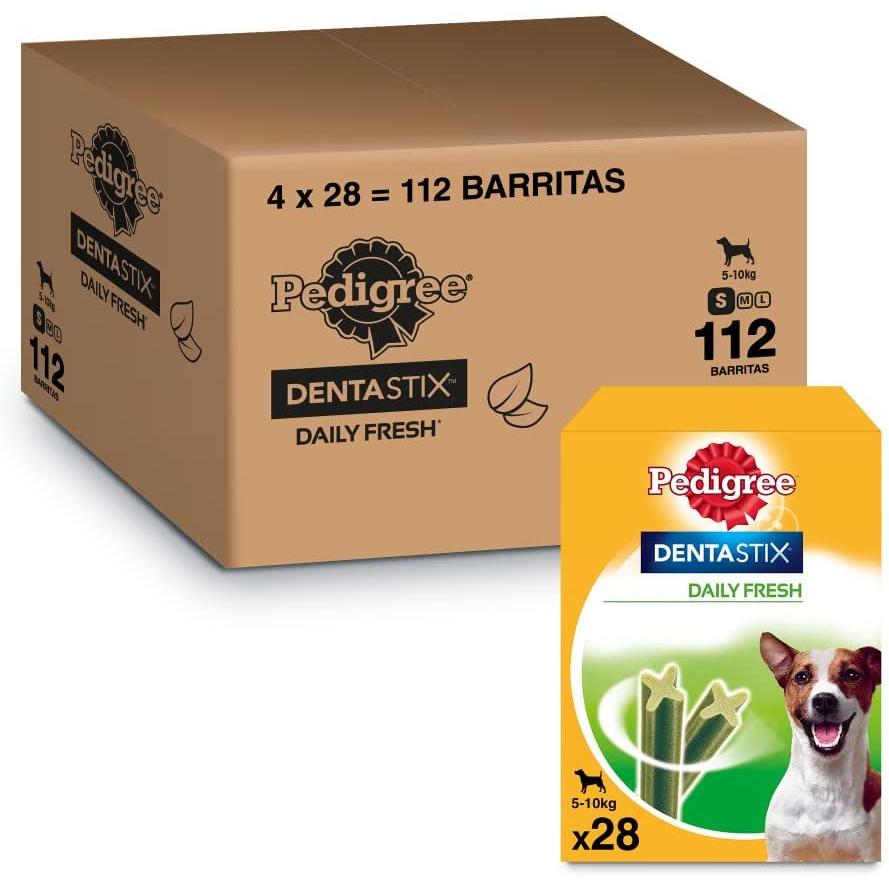Pedigree Dentastix - Fresh Snack Dental para la Higiene Oral y Contra el Mal Aliento de Perros Pequeños (4 paquetes de 28ud)