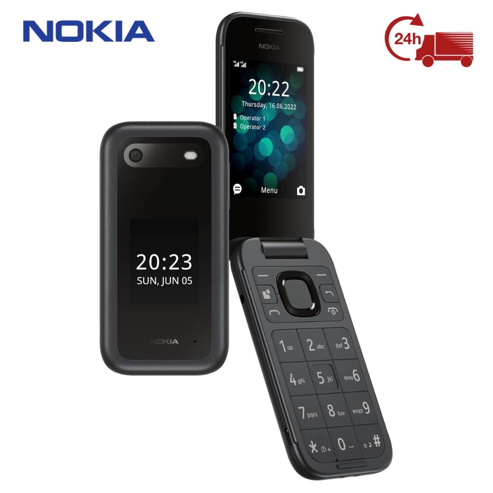 Nokia 2660 Flip, Pantalla de 2,8", Botones Grandes, Gran Sonido, Zoom UI, botón de Emergencia, cámara Trasera