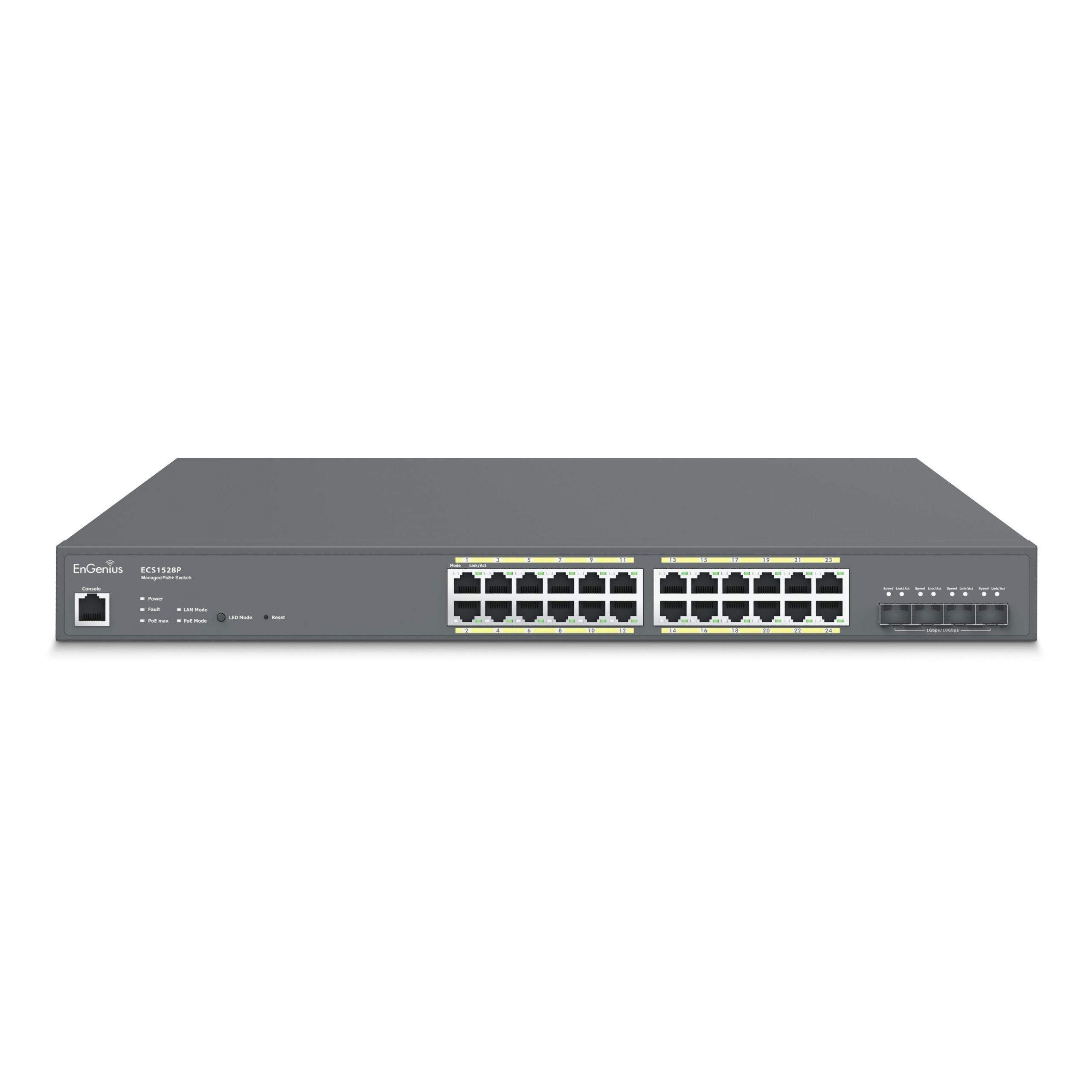 EnGenius ECS1528P switch Gestionado L2+ Gigabit Ethernet (10/100/1000) Energía sobre Ethernet (PoE) Gris