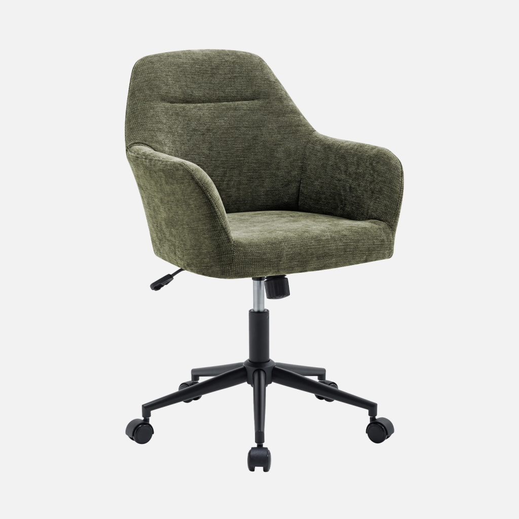 sweeek - Silla de oficina con ruedas ajustable metal y tela , Stan , 57x57x94