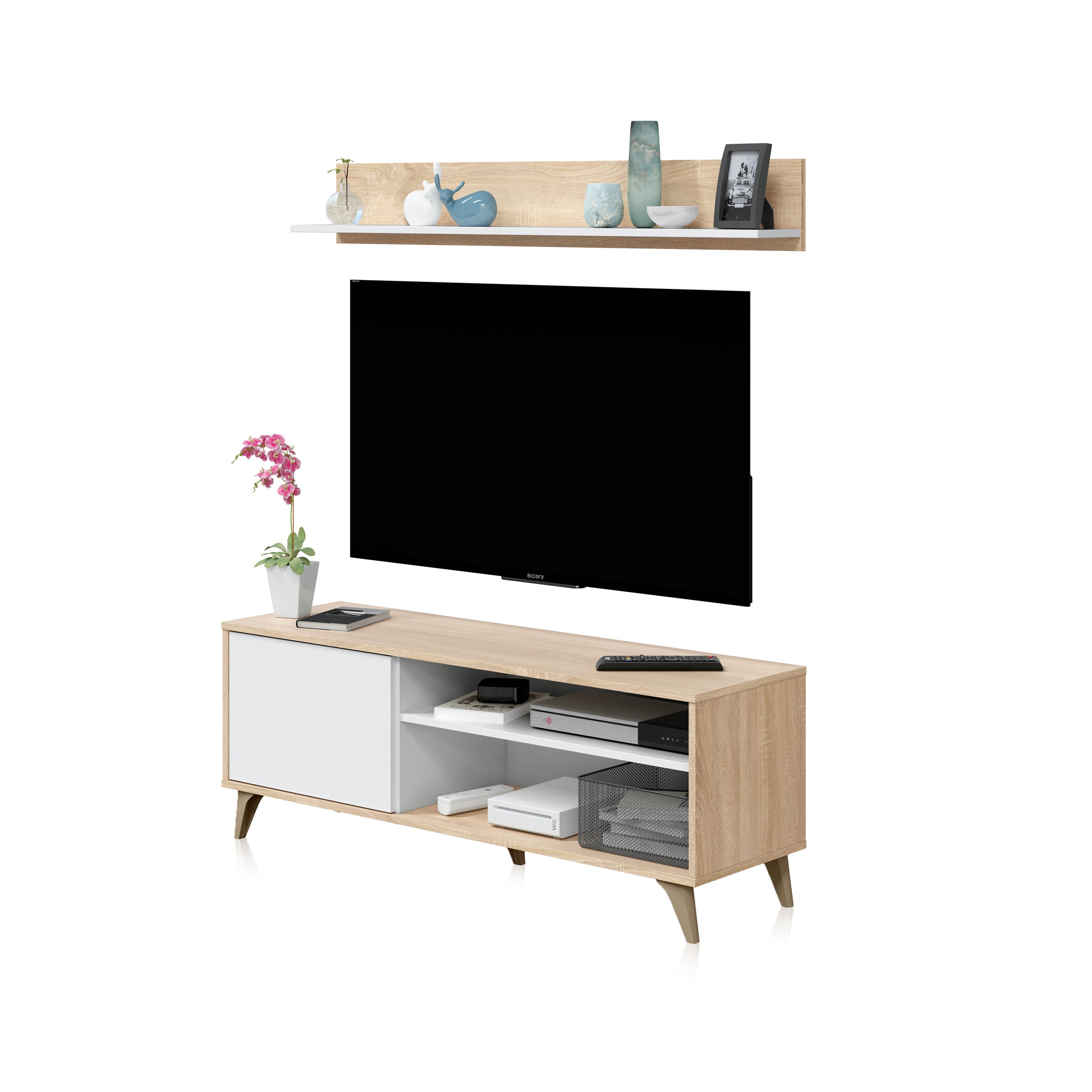 duehome - Mueble TV con estante Lira