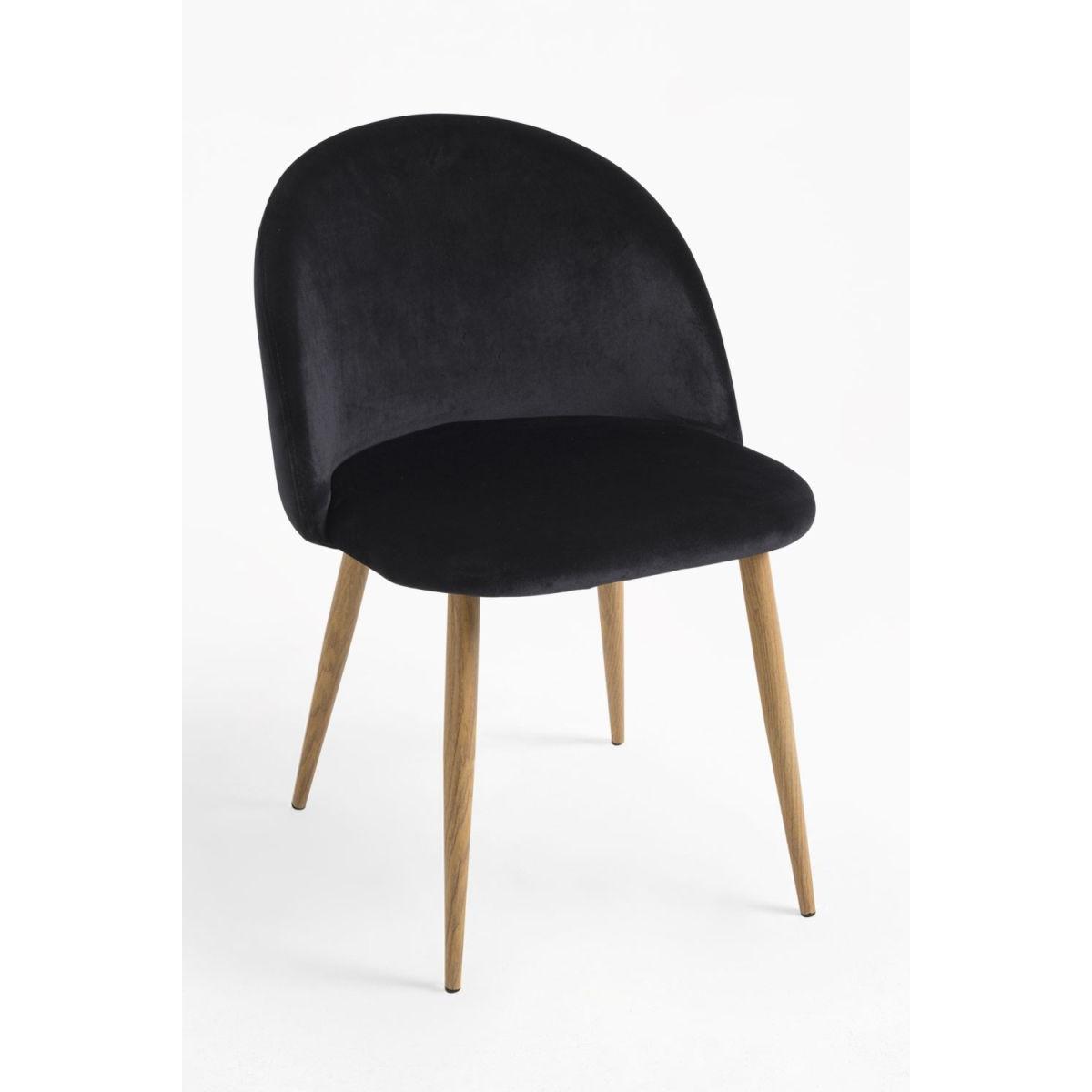Regalos Miguel - Packs Sillas Comedor - Pack 2 Sillas Vint Terciopelo - Negro