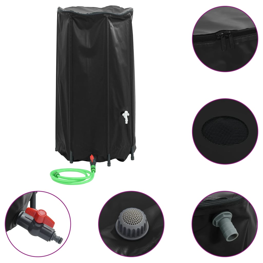 vidaXL Tanque Plegable Para El Agua, 250 L Contenedor Depósito Almacenamiento Color Azul,  Negro,  Verde y mas