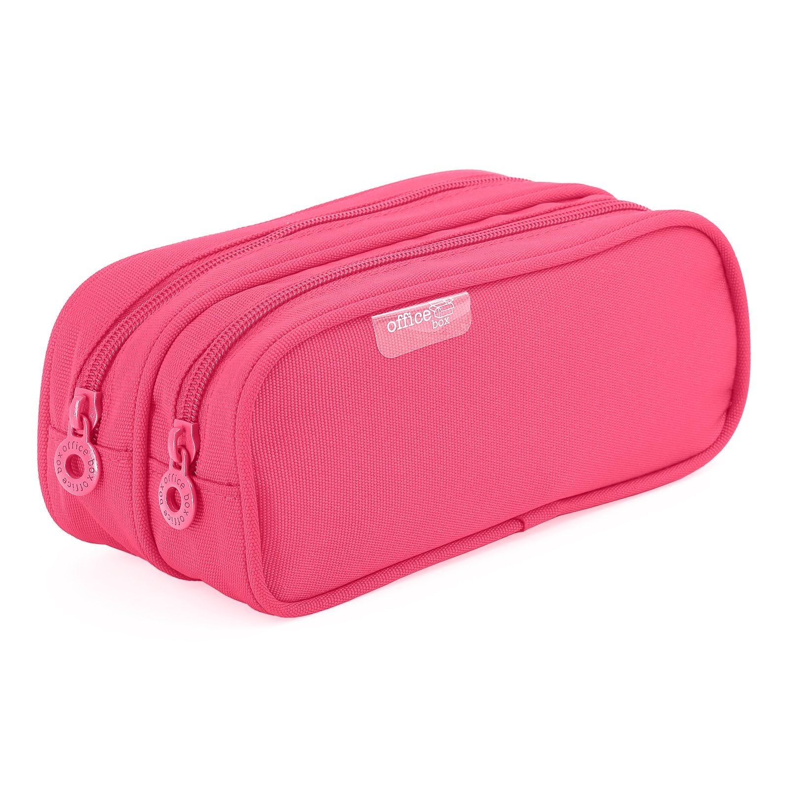 COLORLINE - Estuche Portatodo Doble de Amplios Apartados con Cierre de Cremallera, Fucsia