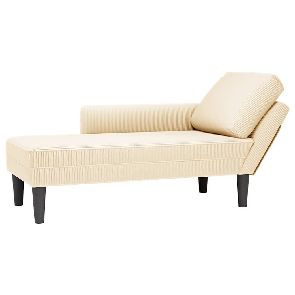 vidaXL Chaise longue con cojín de tela de pana gris en color Verde claro/Gris claro/Crema y más | acolchados duraderos para sofás de jardín terraza exterior