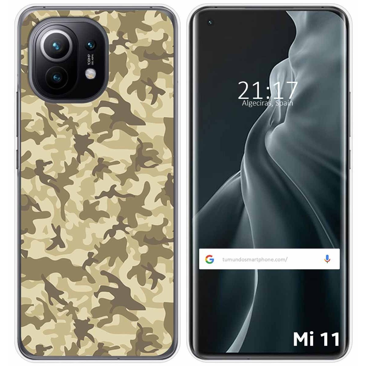 Tumundosmartphone Funda Gel Tpu para Xiaomi Mi 11 5G diseño Sand Camuflaje Dibujos