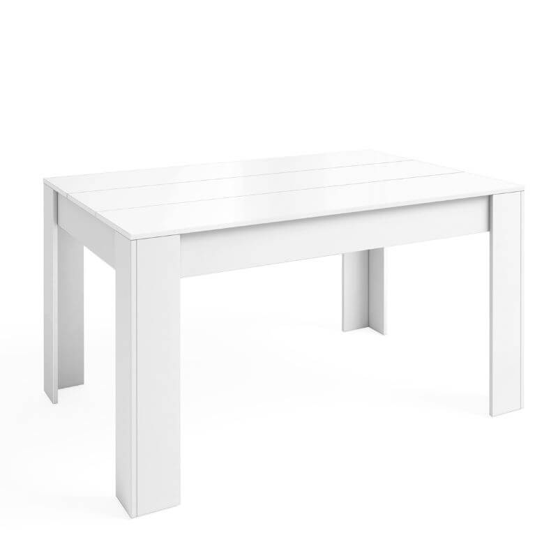 MOBELCENTER - Mesa de Comedor Extensible Bass Blanco Mate, 140-200 cm, para 8 Personas, Fabricación Nacional (1561)