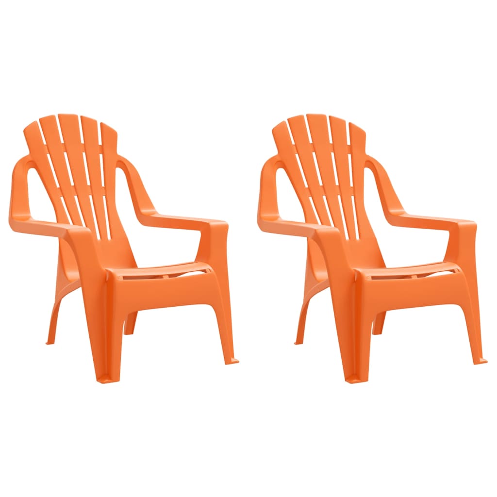 vidaXL Sillas de jardín niños 2 uds aspecto madera PP 37x34x44 cm