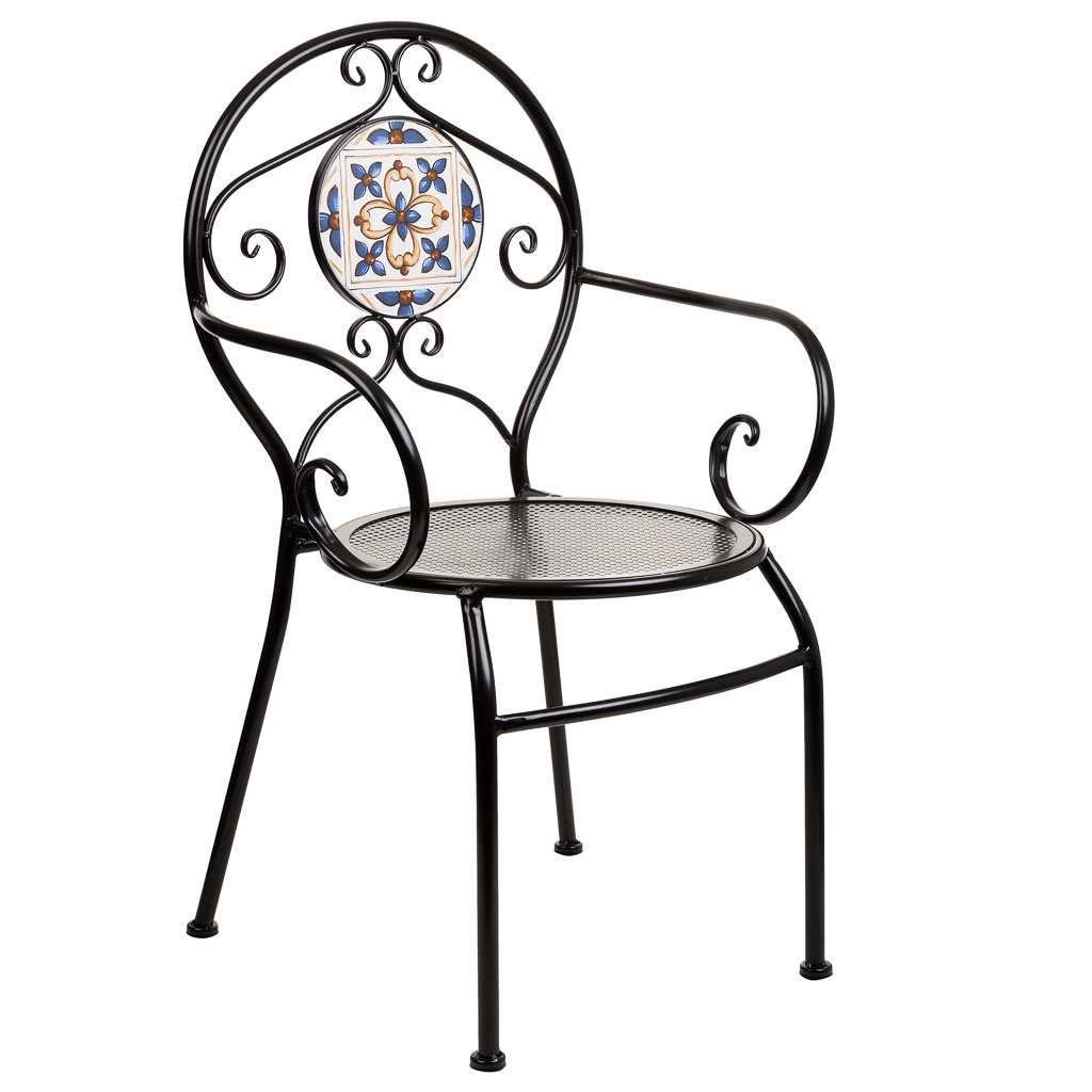Wonderlust Deco - Sillón de mosaico y forja azul 58x54x88 Azul 58x54x88h cm