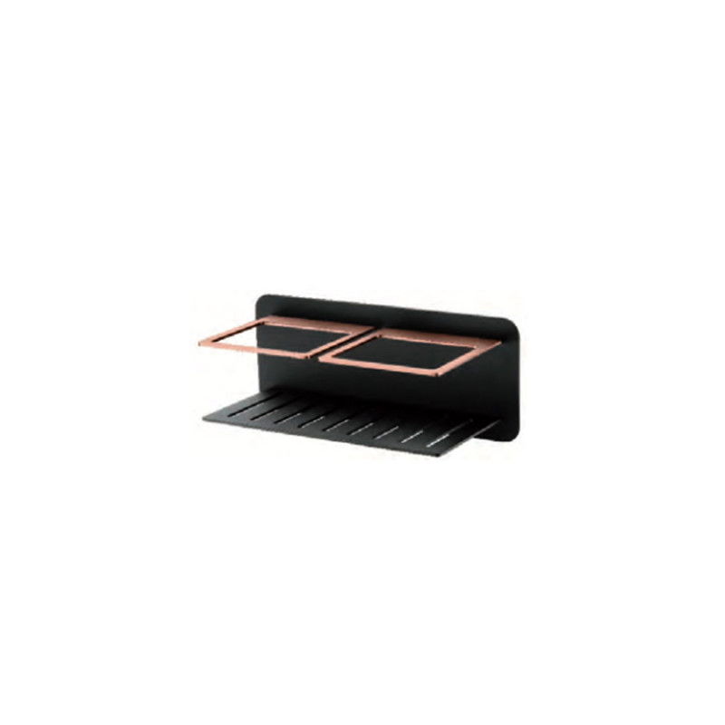 Imex ADI011/NOR Jabonera frontal elegante de acero inoxidable S304 color negro y oro rosa