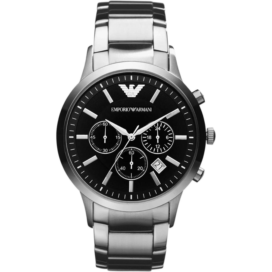 Emporio Armani Reloj hombre AR2434, con calendario, Incluye Caja Original, Diámetro: 43MM